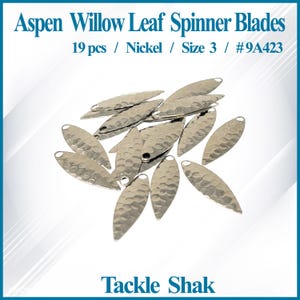 Size 3 Nickel Aspen Colorado Hammered Spinner Blades, 19 pcs, Tackle Shak