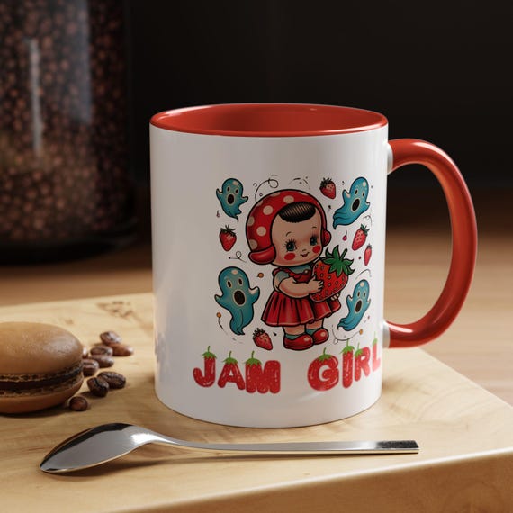 Strawberry Jam Girl Coffee Mug | Ghost Kitchen Decor