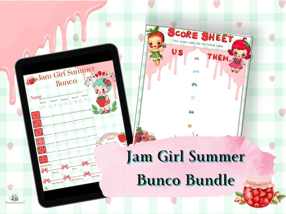 Strawberry Bunco Party Printables: Retro Kawaii Scorecards (Instant Download)