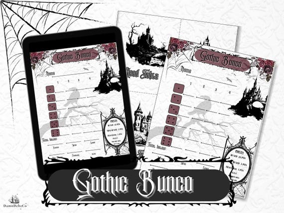 Gothic Bunco Game: Halloween Party Printable Kit (PDF)