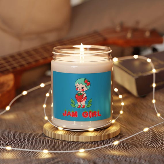 Strawberry Scented Soy Candle: Whimsical Home Decor, Aromatherapy Gift