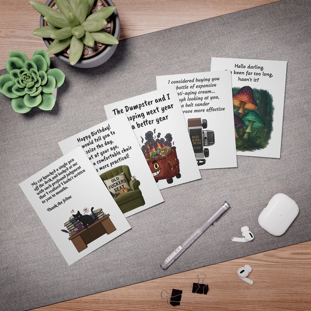 Greeting Card 5 Pack, Rude Cards, Salty Greetings, Etsy — free download