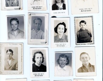 Lot of (25) Vintage Black and White School Photographs from the 40's and 50's Free Shipping