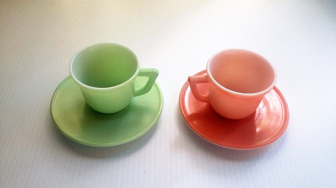 Two Sets Vintage Petite or Minature Pastel Cup and Saucers Etsy Australia