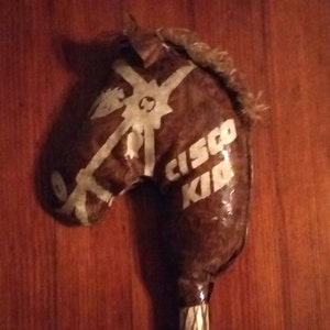 VINTAGE 1950s &quot;CISCO KID&quot; or Hop-A-Long Wooden Riding Hobby Stick Horse - Rare Find - Free Shipping