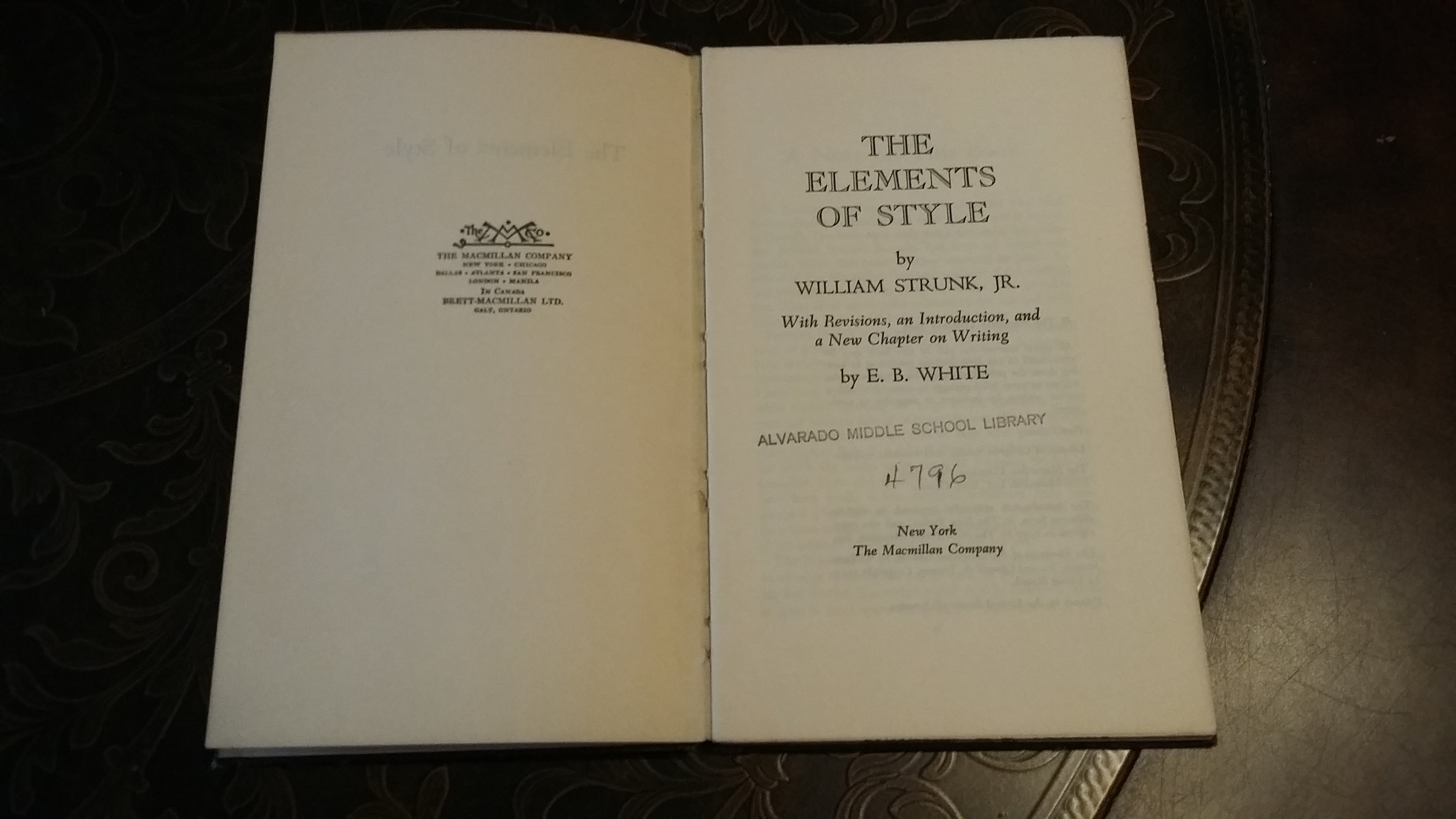 Vintage Book the Elements of Style by William Strunk Jr. With E. B