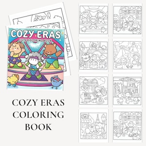 Cozy Eras Digital Colouring Book PDF | 44 Cute Retro Pages | Printable Vintage 80s & 90s Style Colouring for Relaxation and All Ages