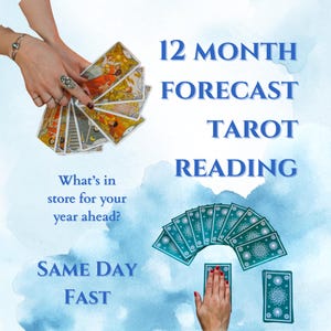 Lectura de Tarot con Pronóstico a 12 Meses para el Año que Viene / Una Carta al Mes / ¿Qué Quieren Que Sepa Sus Guías? / Entrega en 24 Horas a su Correo Electrónico