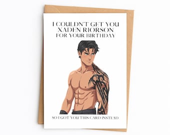 Fourth Wing Birthday Card | Xaden Empyrean Series Fan Gift