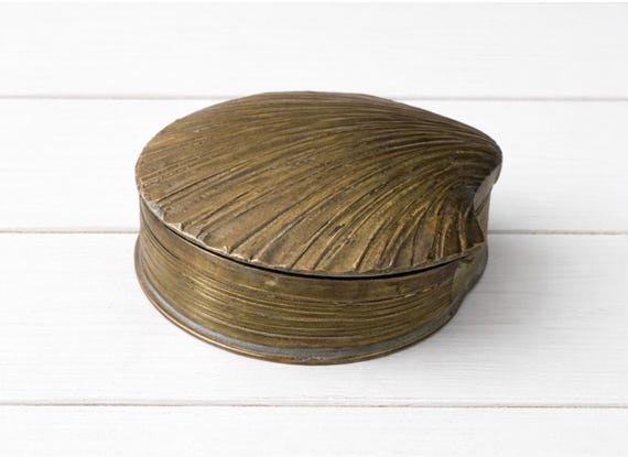 Solid Brass Shell trinket box - image 1