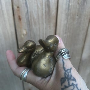 The sweetest little vintage brass duck figurine