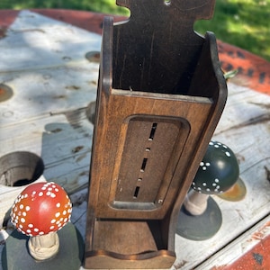 Beautiful wooden primitive wall hanging match holder