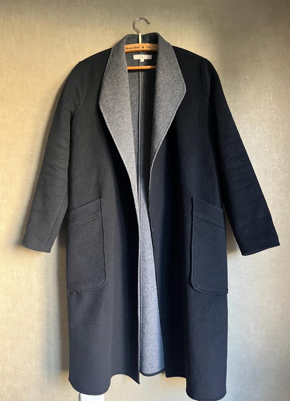 Vintage Scandinavian 365 Wool coat, long soft felted open jacket size S
