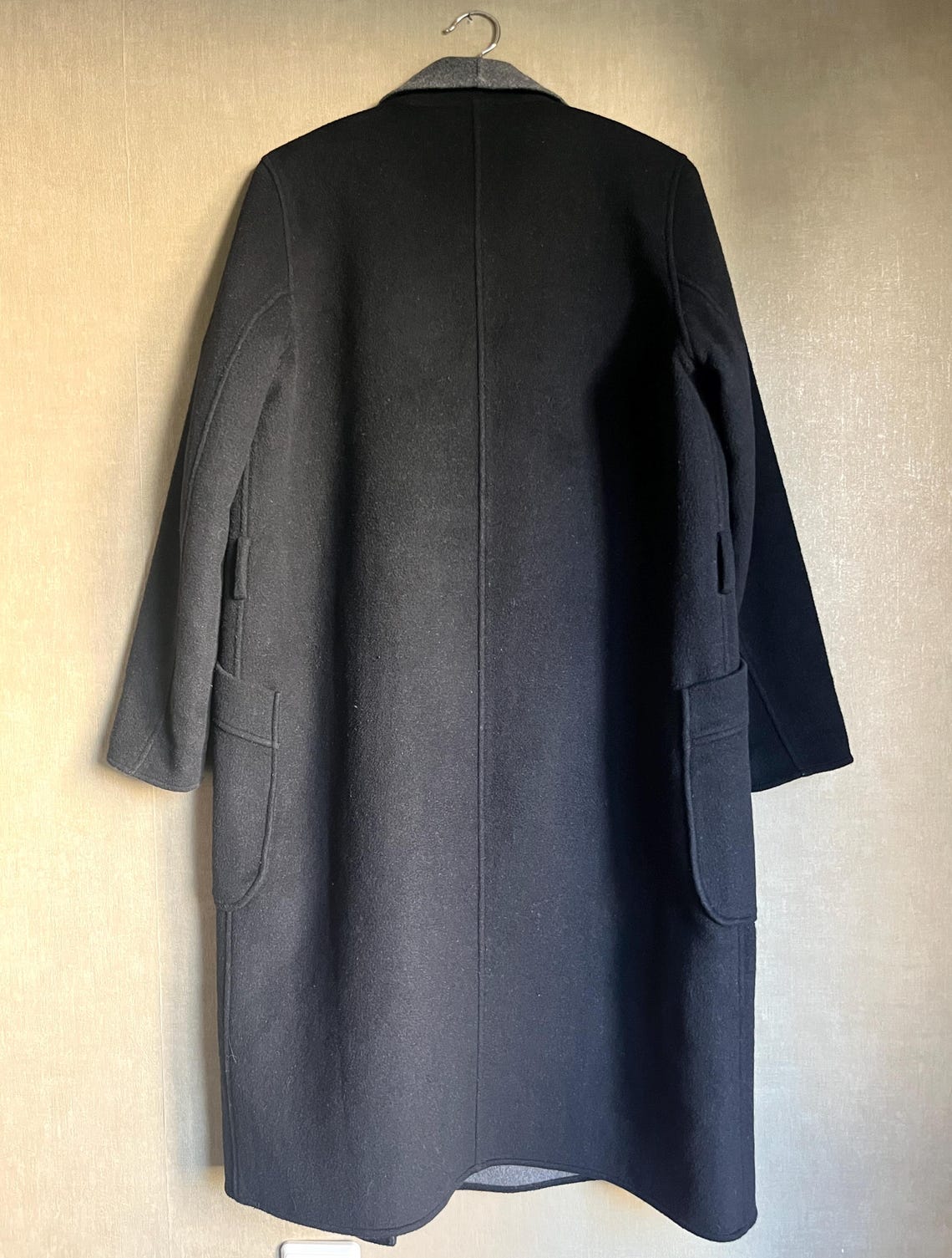 Vintage Scandinavian 365 Wool coat, long soft felted open jacket size S, foto 3 di 5