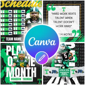 High Quality Social Media Sports Designs  1:1 - Fully Customizable and Editable - Easy To Use - Instant Download Custom Canva Templates