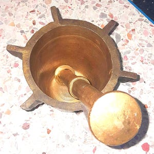 Moroccan Jewish mortar and pestle, at least 100 years old