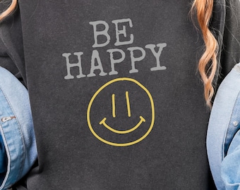 Be Happy Smile Face T-Shirt | Positive Message Graphic Tee