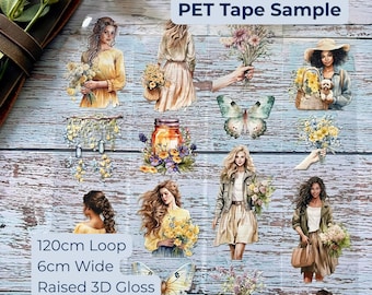 Vintage Floral PET Tape Sample | London Gifties | Junk Journal Scrapbooking Supply