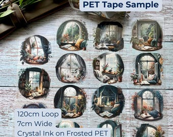 Rainy Reading Nook PET Tape Sample Loop | London Gifties | Cosy Book Journaling Tape | Junk Journal Scrapbooking Supply