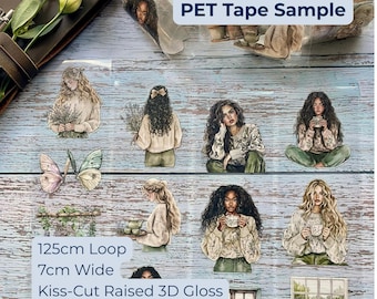 Herbal Cottage PET Tape Sample Loop | London Gifties | Botanical Journaling Tape | Junk Journal Scrapbooking Supply