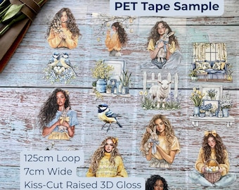 Spring Girls PET Tape Sample Loop | London Gifties | Cute Journaling Tape | Junk Journal Scrapbooking Supply