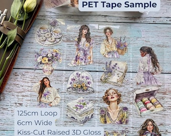 Pastel Spring Girls PET Tape Sample Loop | London Gifties | Cute Journaling Tape | Junk Journal Scrapbooking Supply