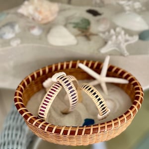 1/2&quot; Nantucket Bracelet made with hand dyed reeds and natural cane-1 over 1 weave-various sizes and colors available