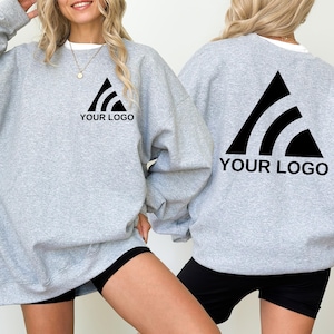 Custom Logo Sweatshirt, Your Business Logo or Brand Logo, Front and Back Logo Hoodie, Your Design Here, Team Logo Shirt, Company Logo Gifts