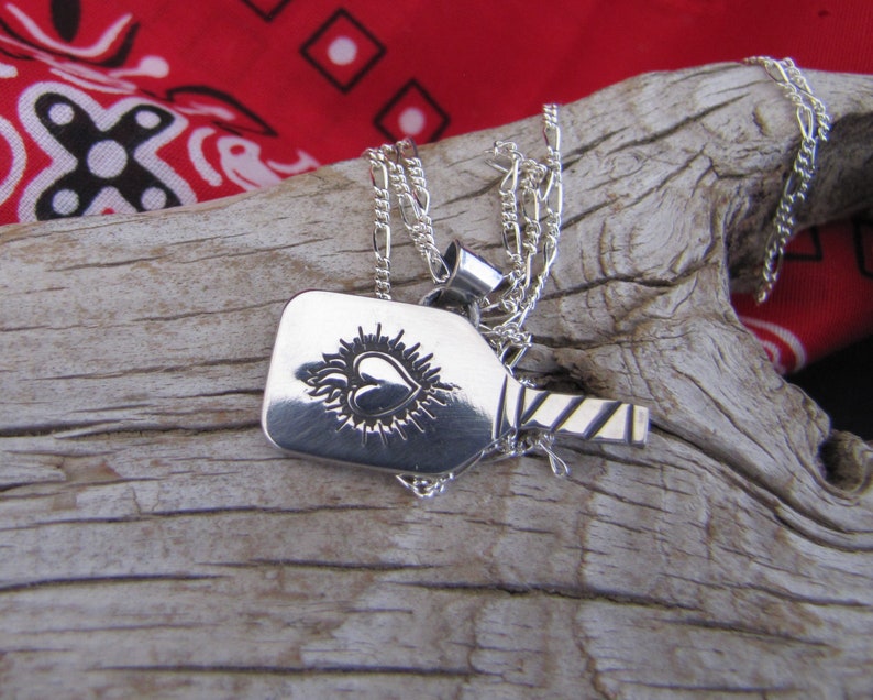 Sacred Heart Pickleball Paddle Sterling Silver Pendant with 18 Sterling Chain