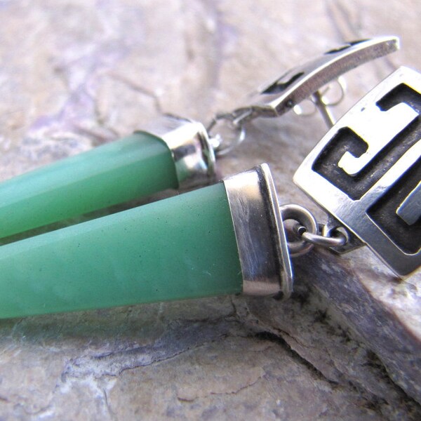 Pacific Rim Chrysoprase Sterling Dangle Earrings