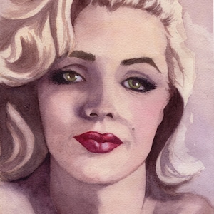 Marilyn Monroe Watercolor, Marilyn Monroe Portrait, Marilyn Monroe Greeting Cards,  Giclee Of Original Watercolor By Sue Reimbold