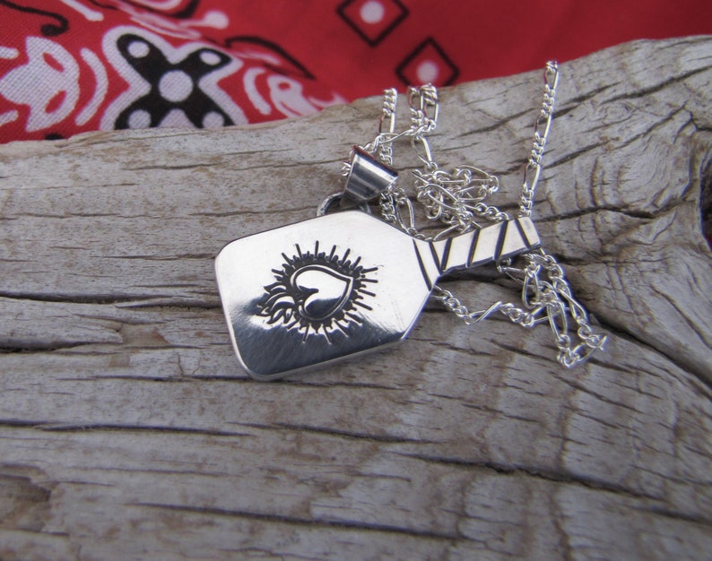 Sacred Heart Pickleball Paddle Sterling Silver Pendant with 18 Sterling Chain