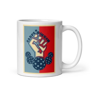 Pickleball Power Carpe Dinkem White 11 Oz glossy ceramic mug