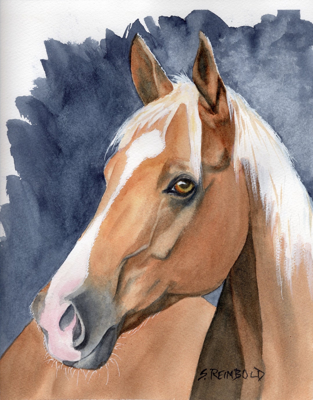 Palomino Horse, Palomino Horse Painting, Palomino Horse Portrait, Eqine