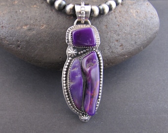 Kalahari Collection Rarer than Diamonds*  Manganoan Sugilite Puro Silver Heirloom Amulet