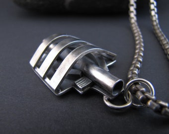 Modernist Sterling Silver Futuristic Pendant