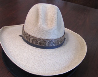 Rattlesnake Skin Hatband  by Desert Bob, With Full Rattle