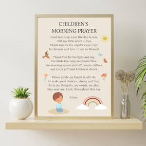 Children's Morning Prayer Printable: Neutral Nursery Art (JPG & PDF) - Etsy