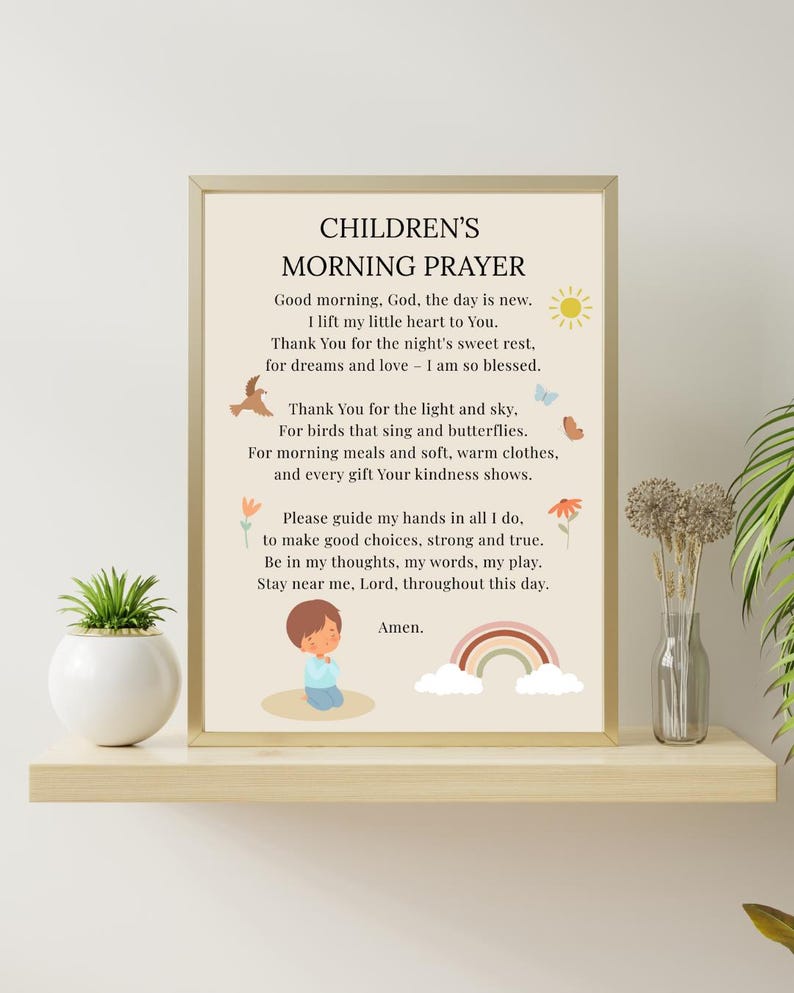 Children's Morning Prayer Printable: Neutral Nursery Art (JPG & PDF) - Etsy