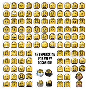Paquete de imágenes SVG de cabezas de personajes de ladrillo: más de 900 imágenes prediseñadas de caras, cabello y tonos de piel (descarga instantánea) imagen 5