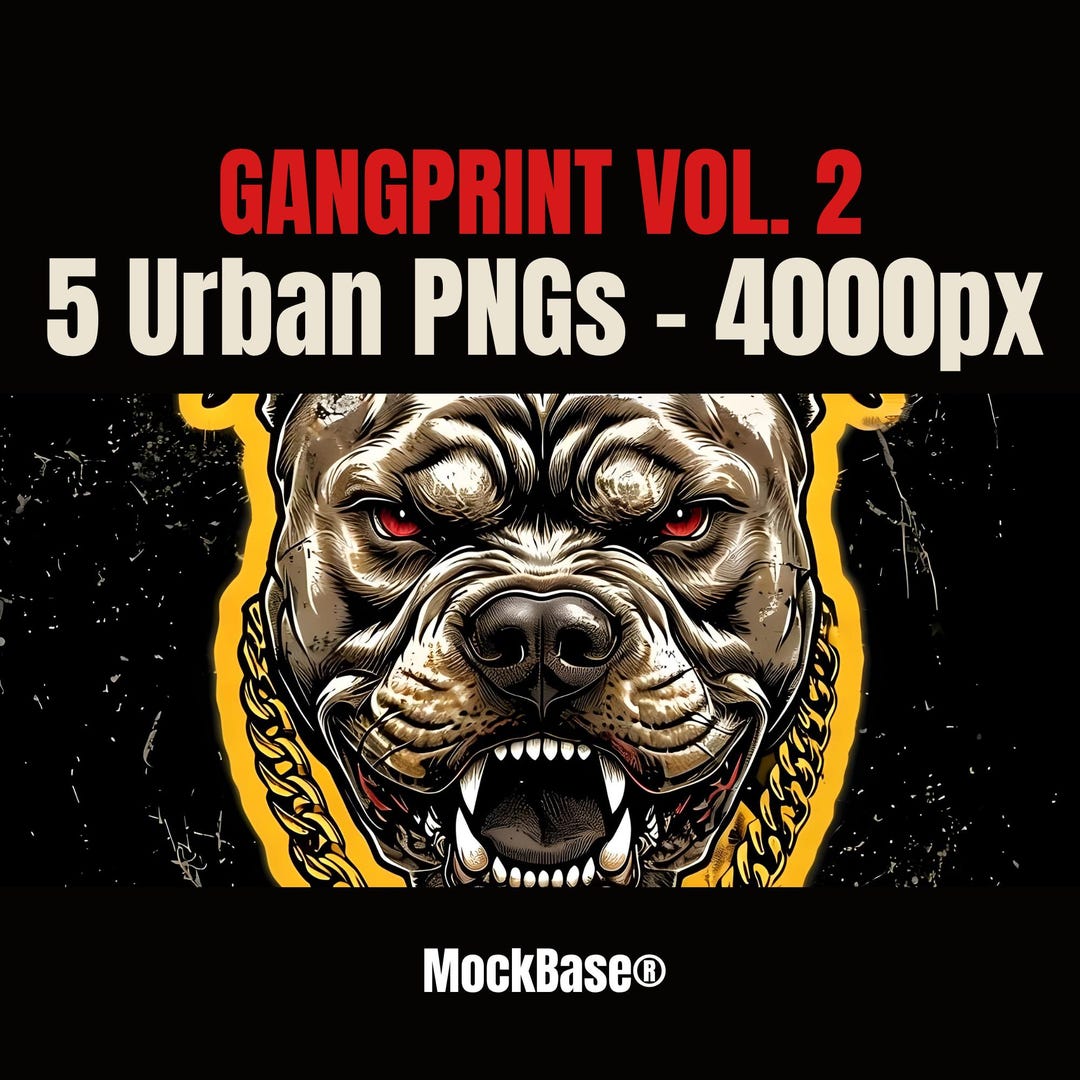 Rap Video Graphics Gangster Rap Graphics Bundle – 5x PNG + JPG (4000px) | Streetwear T ...