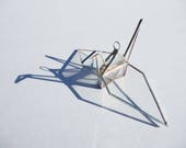 Stained glass crane, clear