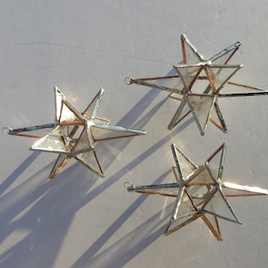 Medium star with hollow center hanging stained glass ornament