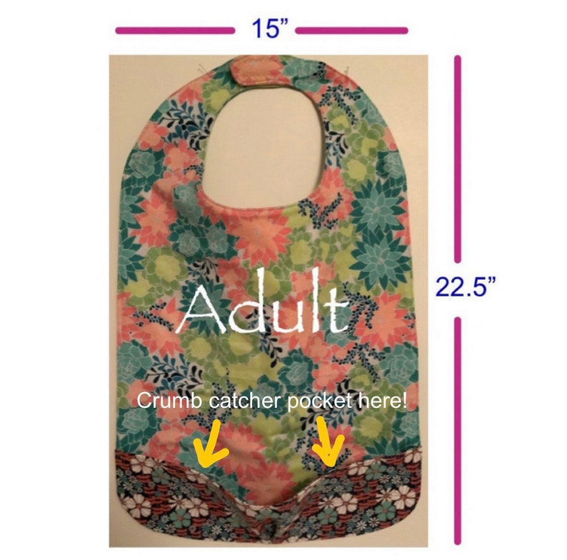SEW an Adult or Child bib with optional crumb catcher pocket pdf digital pattern zdjęcie 1