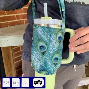 SEW a custom carrier for your Stanley Tumbler - pdf file download - projector file included!