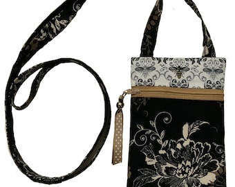 Sew a Crossbody Phone GoGo Bag - Sewing ePattern pdf file for download.  Make your own crossbody bag to hold your phone and essentials.