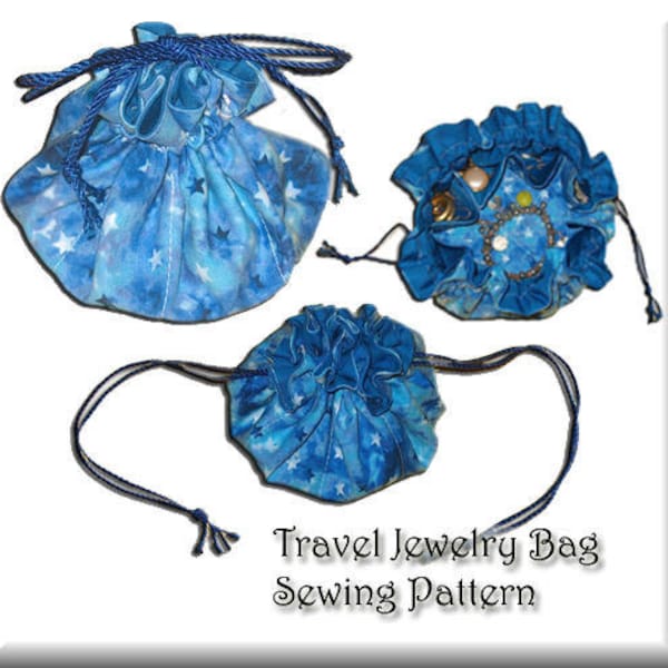 Sew Your Own Travel Jewelry Bag - sewing pattern ePattern - pdf file download