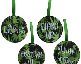 Uniquely festive ornaments - set of 4 - Great gift for that certain someone