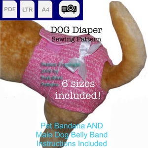 Cuci un pannolino per cani - Modello di cucito in formato PDF - Crea i tuoi pannolini per cani in 6 taglie XXS-XS-S-M-L-XL - File per proiettore incluso