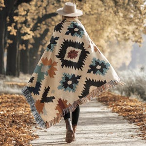 Woven Southwestern Throw Blanket: Aztec Boho Cabin Decor